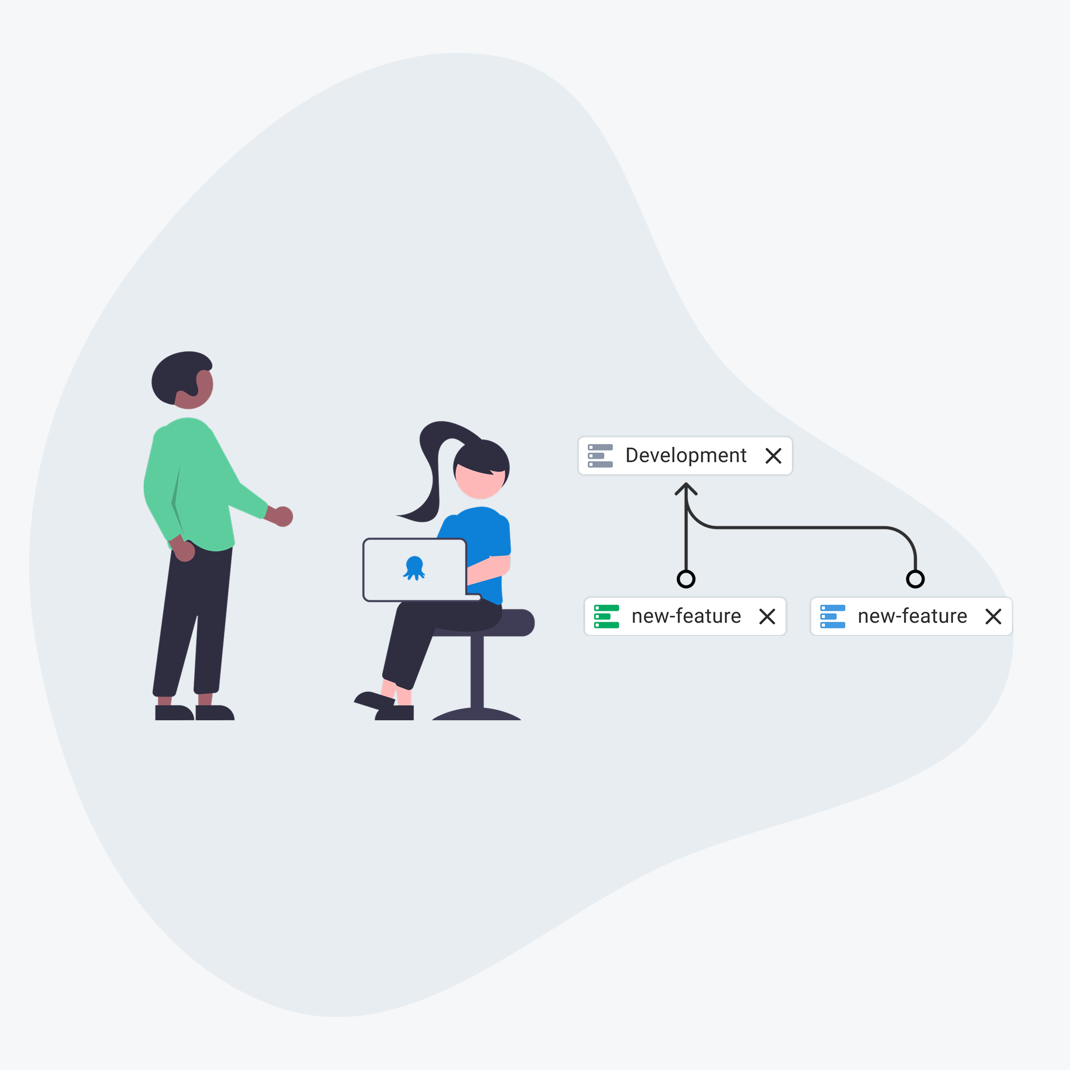 blurry photo of sunset over ocean with logo on top